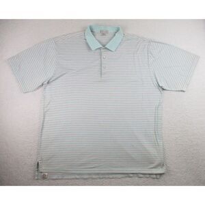 Peter Millar Polo Shirt Mens Sz XXL‎ Blue Pink Stripes Short Sleeve Comfort Golf